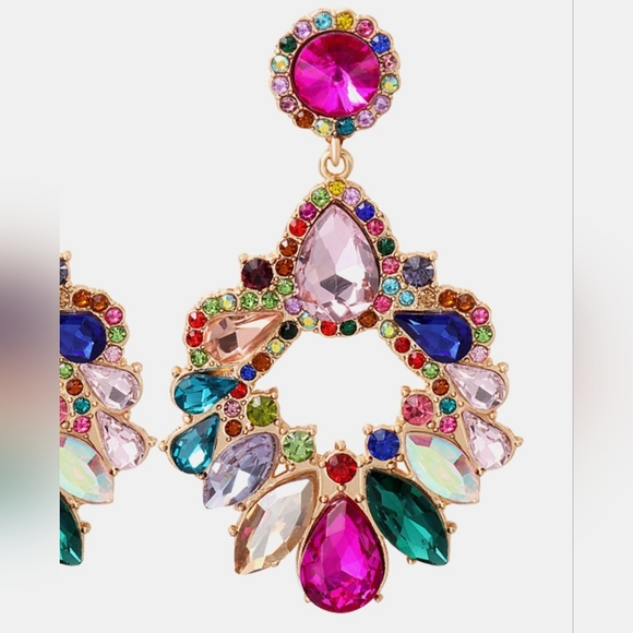 Halle Glass Drop Earrings - Multicolor - Picture 3 of 3